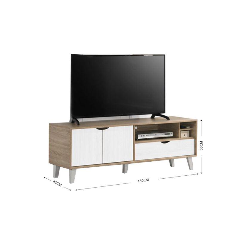 Tv Table From Malaysian Wood - Wooden - 150x45x55 cm - By Baity - ALHOME