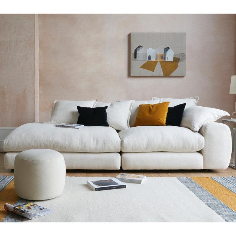 Timeless Elegance: White Velvet 3-Seater Sofa By Alhome - ALHOME