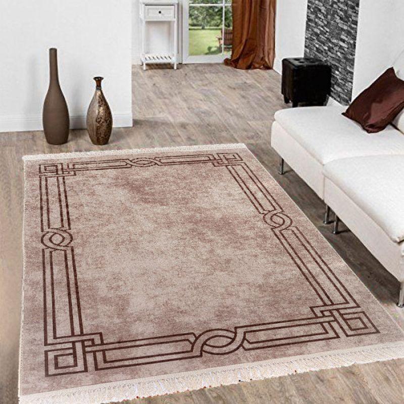 Velvet Turkish Rectangular Decorative Carpet - Brown - By In House - ALHOME