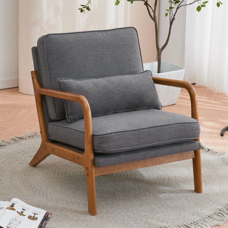 Modern Linen Chair - 80x85x85 cm - Wood - By Alhome - ALHOME