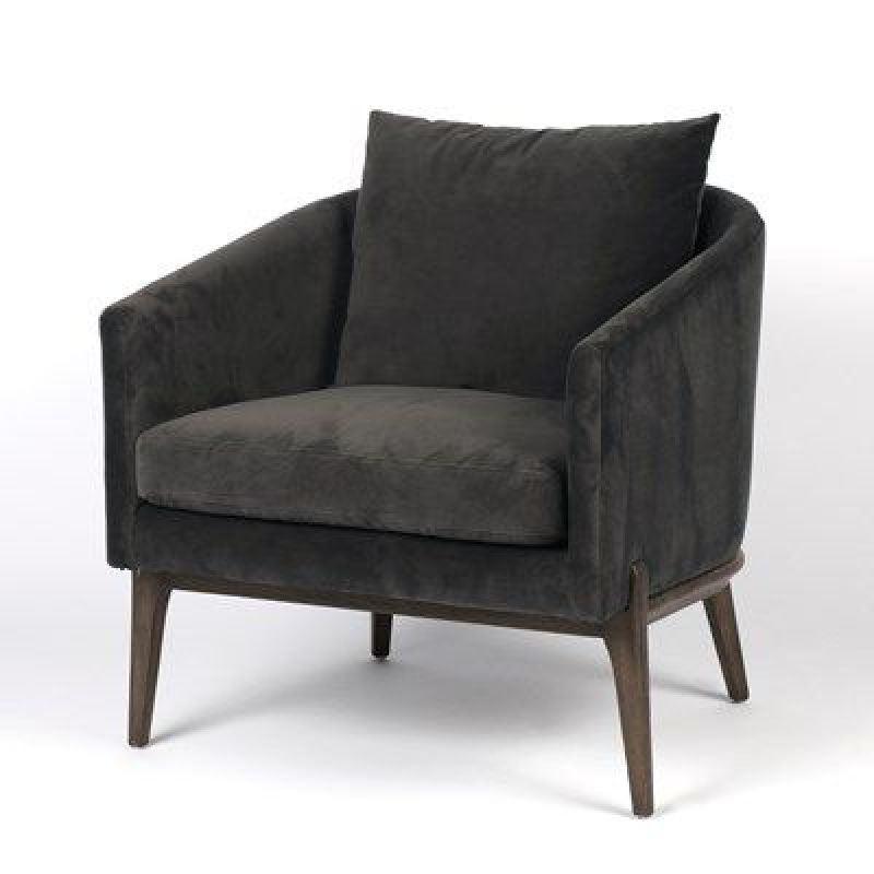 Classic Black Velvet Chair with Swedish Wood By Alhome - 110110636 - ALHOME