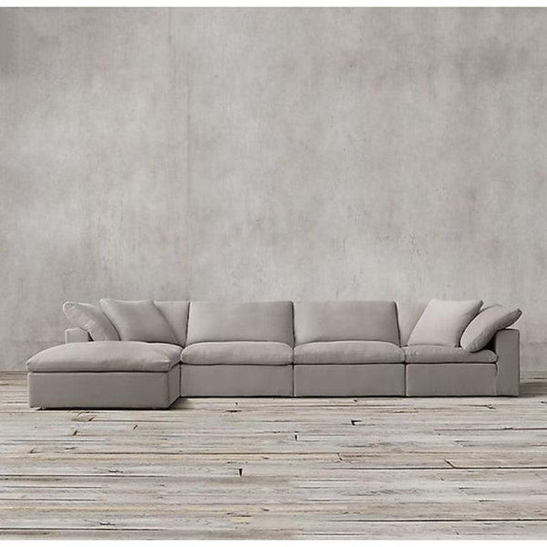 3-Seater Beige Velvet Sofa By Alhome - 110111354 - ALHOME