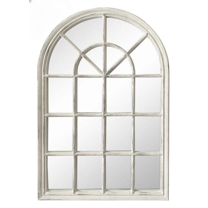 Antique window wall mirror - white - 64.5x96.5x3 cm - By Family Ship - ALHOME