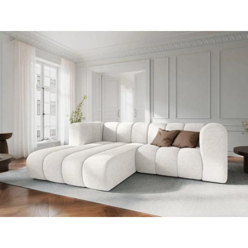 Elegant Linen Corner Sofa - White - 250x170x85x85 cm - By Alhome - ALHOME