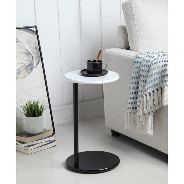 Marble wood Side Table - Black and White By Alhome - ALHOME