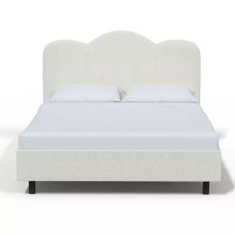 Supreme Comfort: Swedish Wood King Bed - Regal Ivory Tranquility (160x200x140) by Alhome - ALHOME