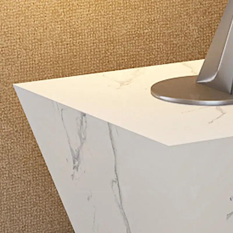 Estorio Elegance Sleek White Marble Side Table By Alhome - Zrafh.com - Your Destination for Baby & Mother Needs in Saudi Arabia