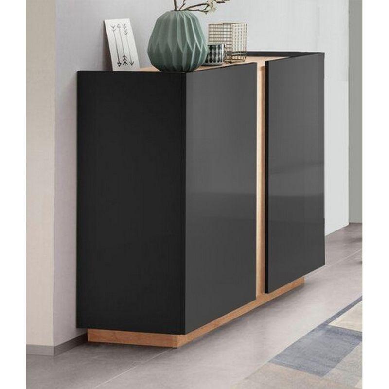 Two-Door Shoe Cabinet, Black and Beige By Alhome - ALHOME