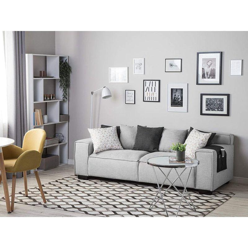 Modern Linen 3 Seater Sofa - Grey - 280x85x85 cm - By Alhome - ALHOME