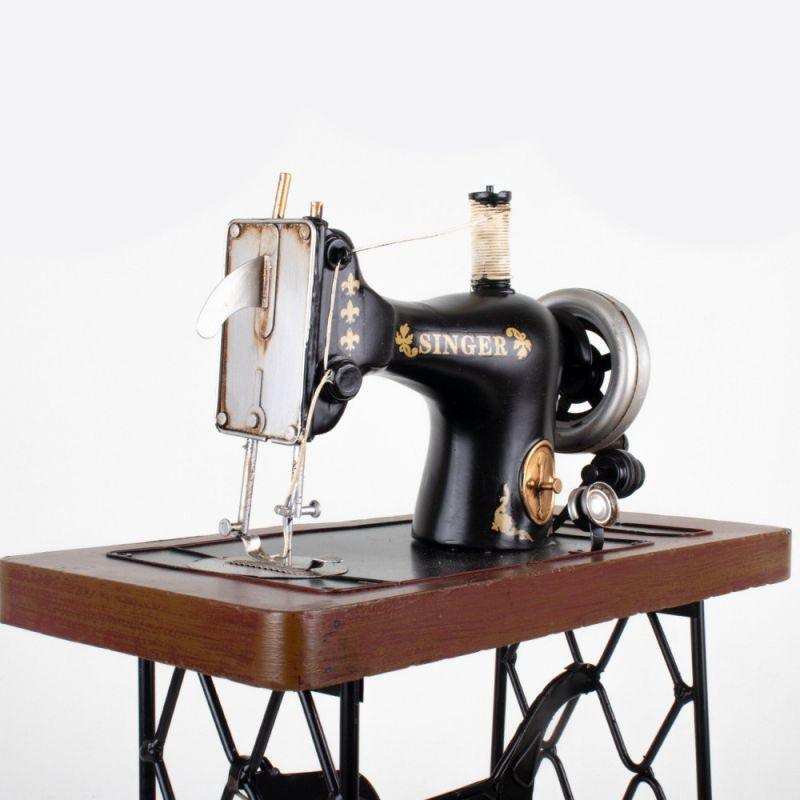 Decorative Model Sewing Machine - Metal - Brown - By Alhome - ALHOME