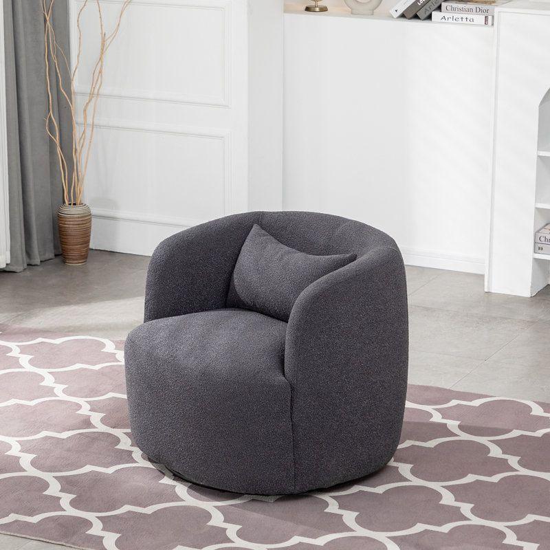 Modern Ergonomic Boucle Arm Chair - 80x85x85 cm - By Alhome - ALHOME