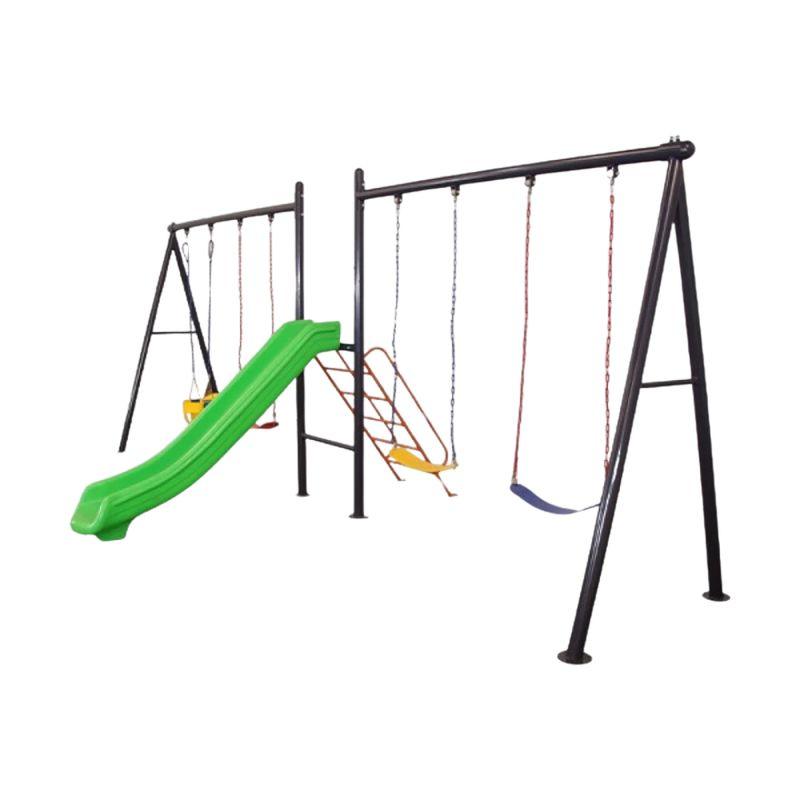 Quad Swing And Slide Play Unit - Suitable For Children From 1 to 6 Years by Alhome - ALHOME