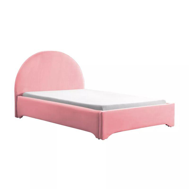 Kids' Pink Fabric Upholstered MDF Bed: Playful Elegance, 120x200x140 cm by Alhome - ALHOME