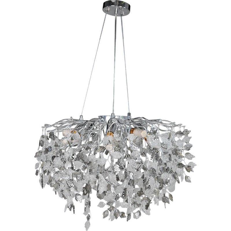 Modern Chandelier - Diameter 60 - Silver + Gray + Transparent - E14*10L - By Alhome - ALHOME