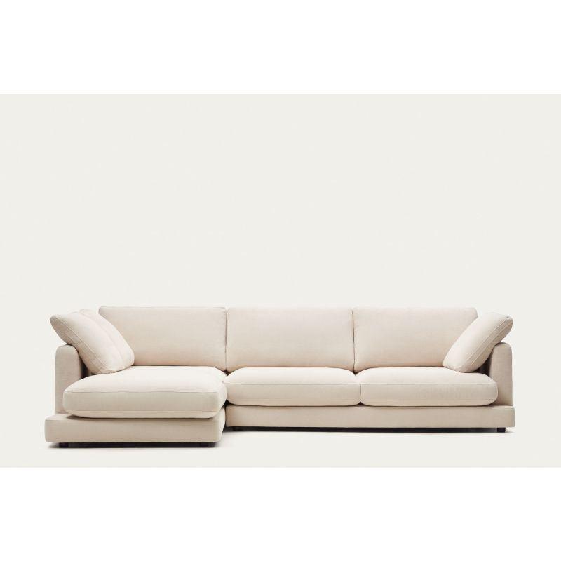 Beige Swedish Wood L-Shape Sofa - Size: 270x160x85x85, Material: Linen By Alhome - 110112215 - ALHOME