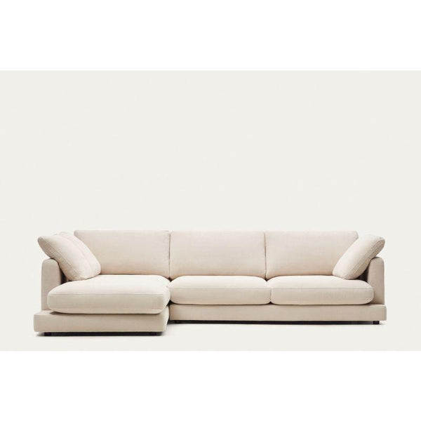 Beige Swedish Wood L-Shape Sofa - Size: 270x160x85x85, Material: Linen By Alhome - 110112215 - ALHOME