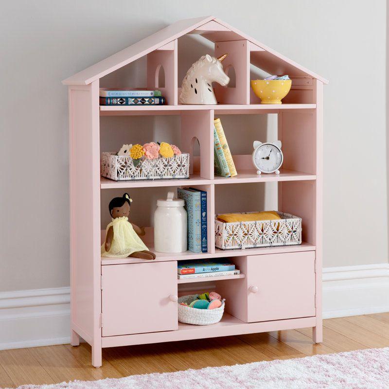 Kids Bookcase: 90x32x115 Wood, Pink by Alhome - ALHOME