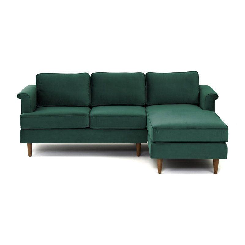 Modern Functional Velvet L-Shape Sofa - 270x150x85x85 cm - By Alhome - ALHOME