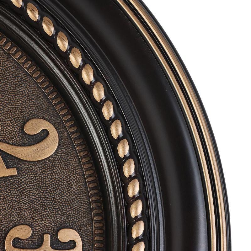 Battery Operated Plastic Circular Wall Clock - Bronze And Brown - Diameter 60 Cm - By Family Ship - ALHOME