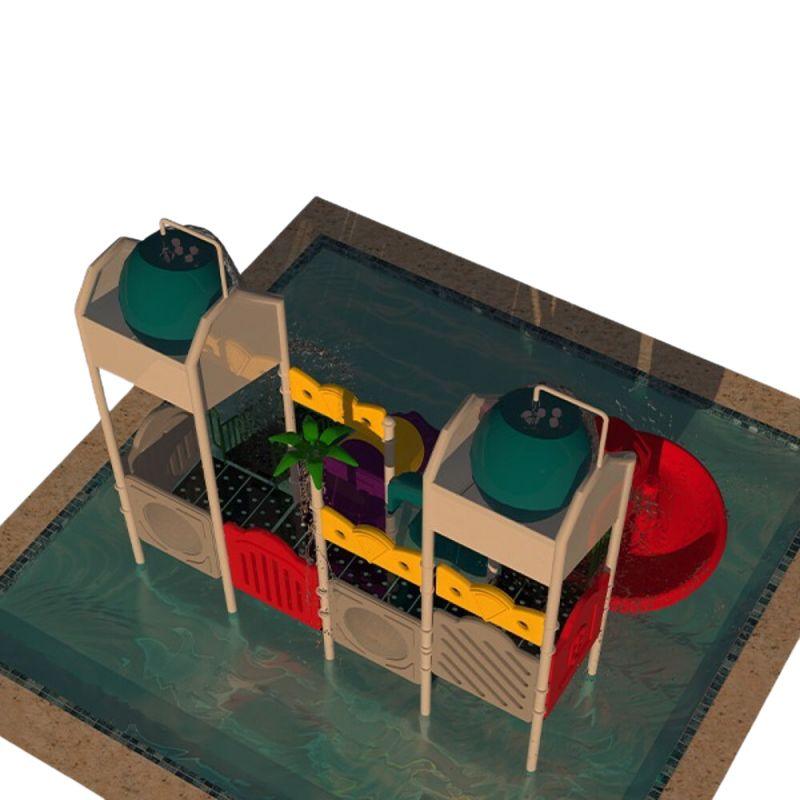 Water Playset Of Two Water Tanks, A Roller Coaster Slide, A Roller Slide, And 2 Small Slides by Alhome - ALHOME