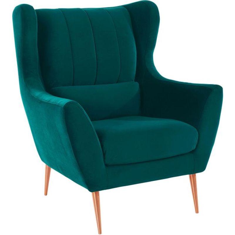 Turquoise Velvet Oasis Chair with Swedish Wood By Alhome - ALHOME