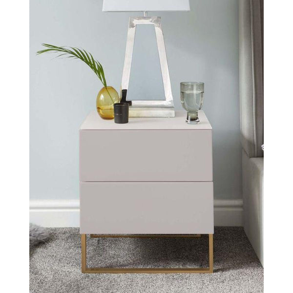 Melamine Nightstand with Steel Legs Push-to-Open By Alhome - ALHOME