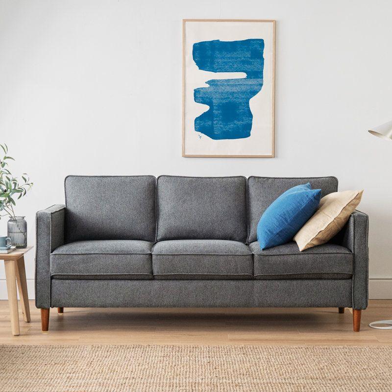 Modern Linen 3 Seater Sofa - 240x85x85 cm - By Alhome - ALHOME