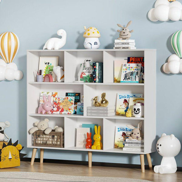 Kids Bookcase: 118x24x106 Wood, White by Alhome - ALHOME