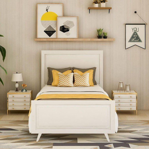 Kids Bed: 120x200x270 Wood, White by Alhome - ALHOME