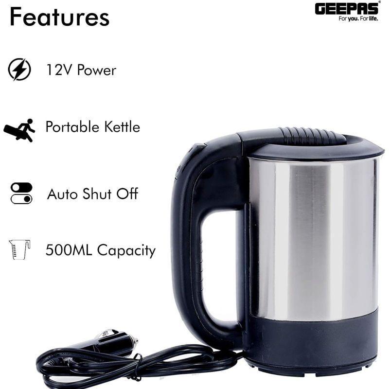 Geepas Car Electric Kettle 0.5 L 150 W - GK38041 - .com - Your Destination for Baby & Mother Needs in Saudi Arabia