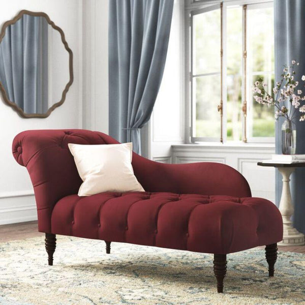 Dark Red Chanel Chaise Longue Swedish Wood By Alhome - ALHOME