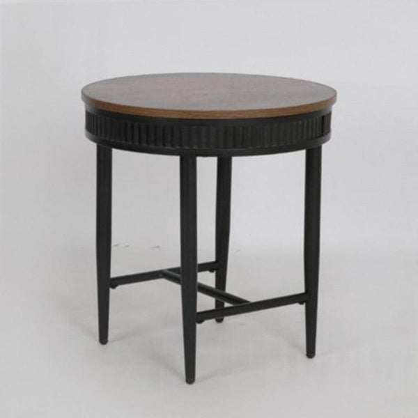 Small Center Table With Wood Surface And Metal Frame - Dark Wood By Alhome - ALHOME