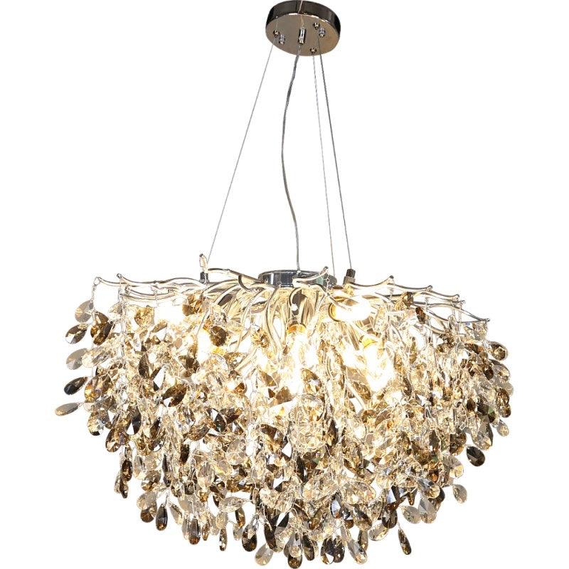 Modern Chandelier - Silver+Grey+Transparent - E14*10L - Diameter 60 cm - By Alhome - ALHOME