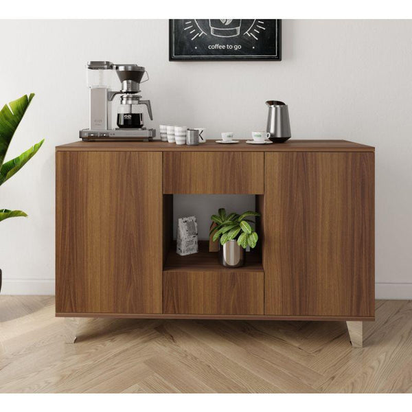 Brown Coffee Corner with Two Doors and Two Sliding Drawers By Alhome - ALHOME