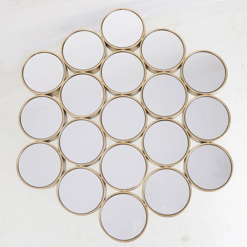 Metal Center Table With Circle Mirrors Surface - Gold By Alhome - ALHOME