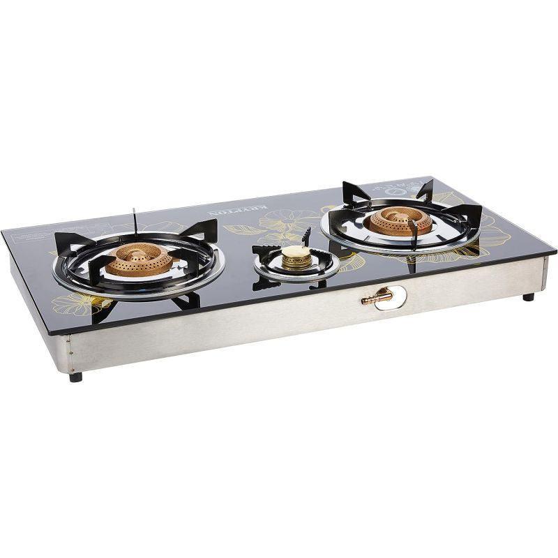 Krypton 3 Burner - Gas Stove with Auto Ignition - Black - KNGC6060 - .com - Your Destination for Baby & Mother Needs in Saudi Arabia