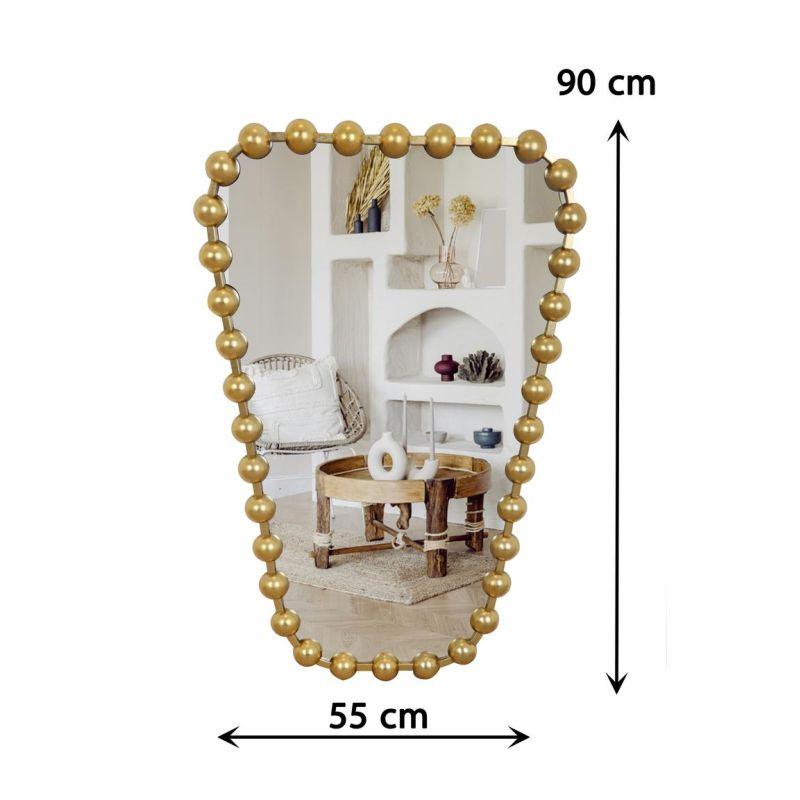 Classic wall mirror with side decor with iron frame - gold - 55x90x3 cm - By Family Ship - ALHOME