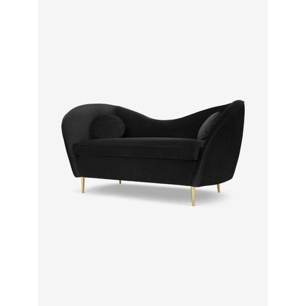 Classic Black Velvet 3-Seater Sofa Swedish Wood By Alhome - ALHOME