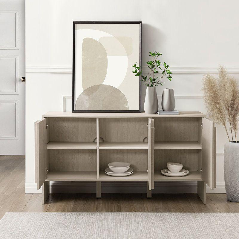 Sleek Wood Buffet Table By Alhome - ALHOME