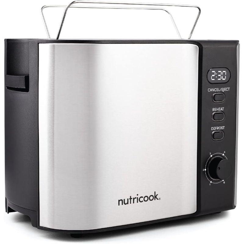 Nutricook 2 Slice Digital Toaster 800 Watts with LED Display - Silver - NC-T102S - ALHOME