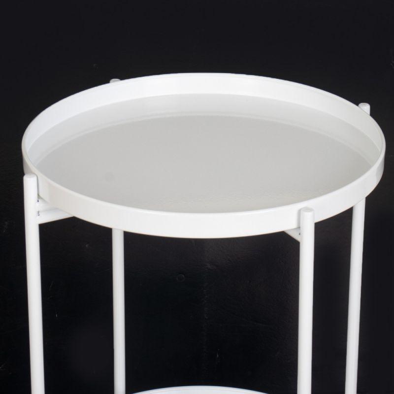 Two-Tier Metal Table In White By Alhome - ALHOME