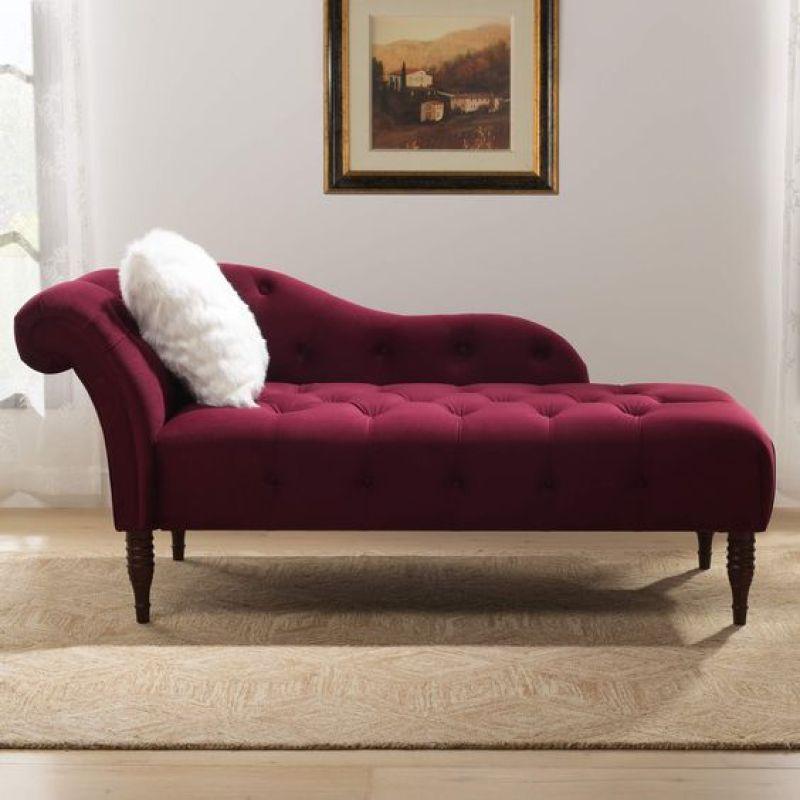 Burgundy Chanel Chaise Longue Swedish Wood By Alhome - ALHOME