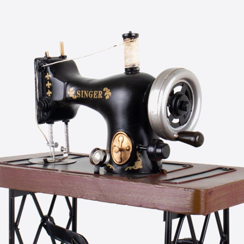 Decorative Model Sewing Machine - Metal - Brown - By Alhome - ALHOME