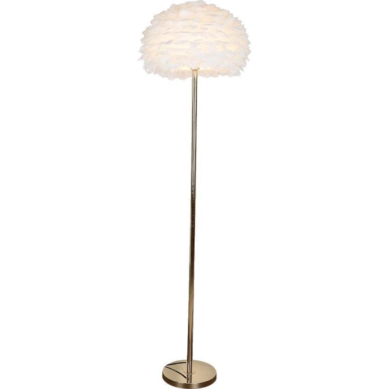 Long Lampshade And Modern Floor Lighting In The Shape Of Soft Feathers - Gold By Alhome - ALHOME