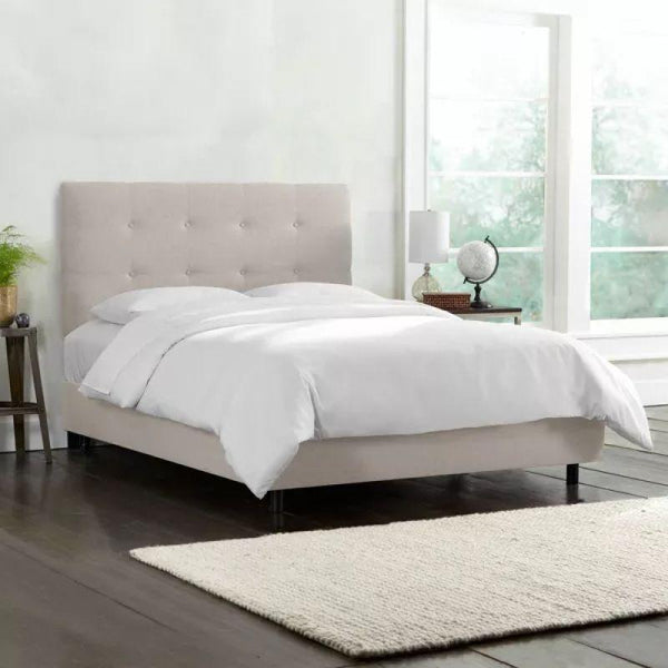 Supreme Comfort: Swedish Wood King Bed - Deluxe Beige Tranquility (160x200x140) by Alhome - ALHOME