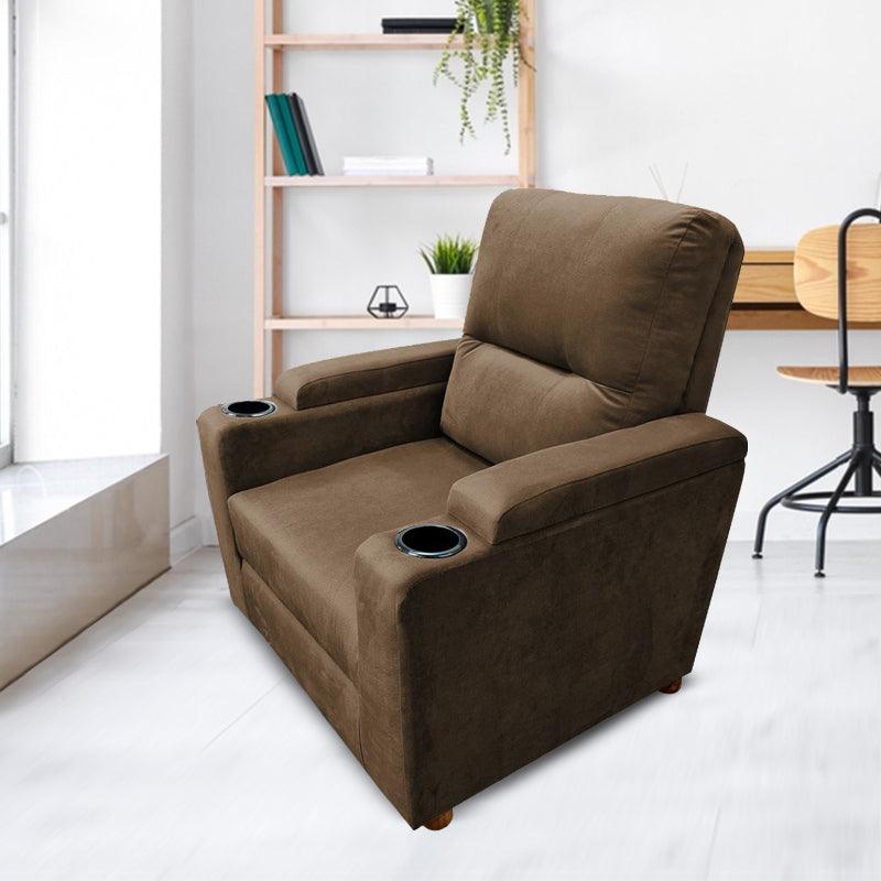 Velvet Classic Cinematic Recliner Chair with Cups Holder - E1 by In House - ALHOME