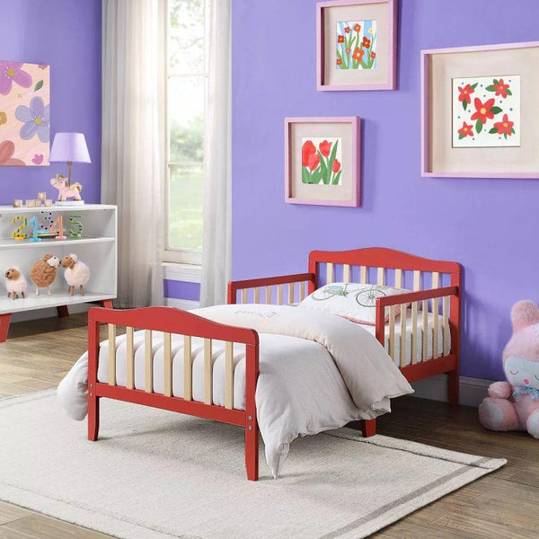 Kids' Red MDF Bed: Lively Playfulness, 120x200x140 cm by Alhome - ALHOME