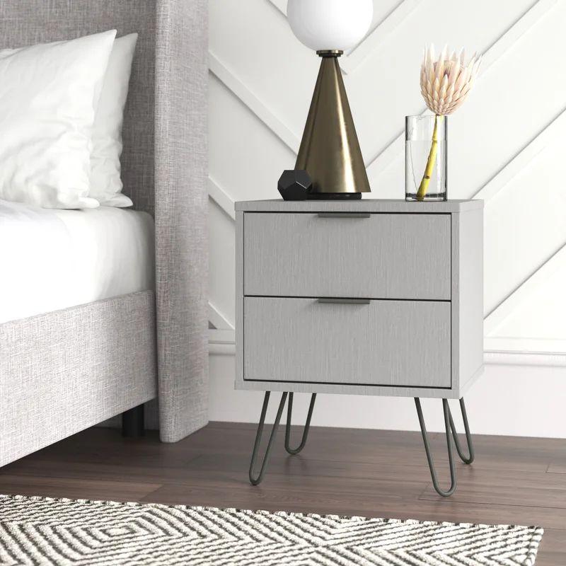 Melamine Nightstand with Steel Legs By Alhome - ALHOME