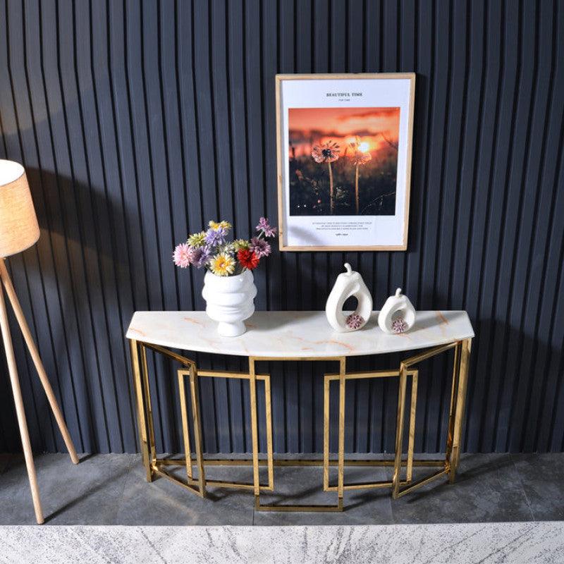 Sleek Iron and Marble Console Table By Alhome - 110110468 - ALHOME