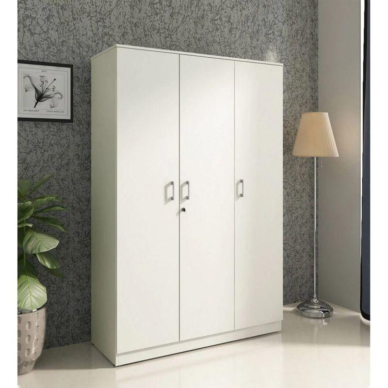 White Wardrobe For Contemporary Elegance with Spacious Storage by Alhome - ALHOME